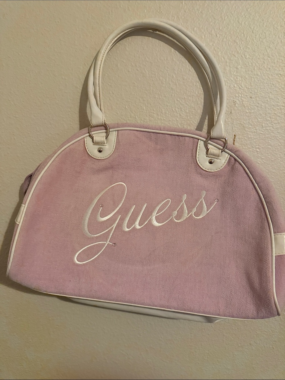 GUESS Pink Tote with White Trim and Logo